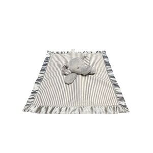 Circo Target Plush Gray Elephant White Stripe Satin Security Blanket Baby Lovey